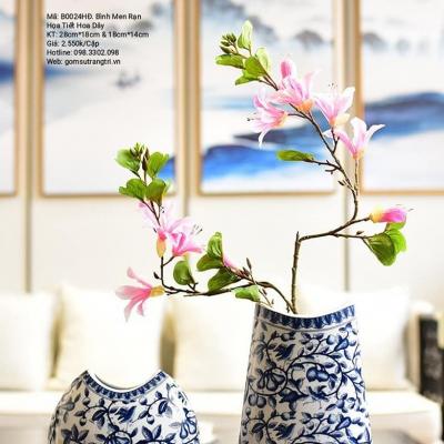 BÌNH MEN RẠN HỌA TIẾT HOA DÂY